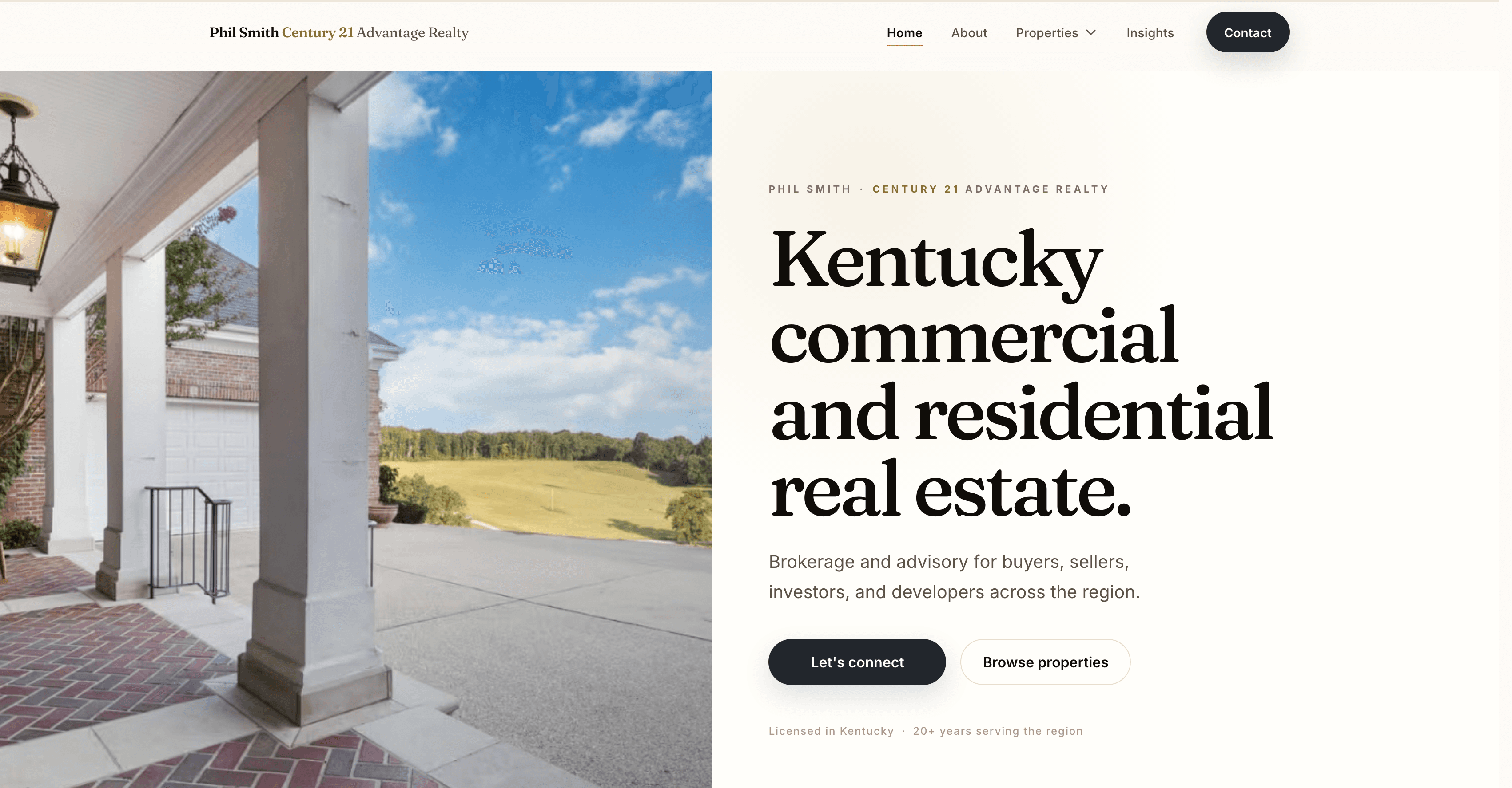 Screenshot of the Phil Smith Real Estate website built by Atlas