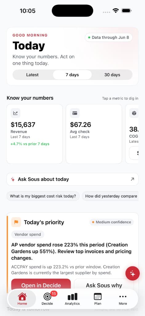 Sous app on mobile